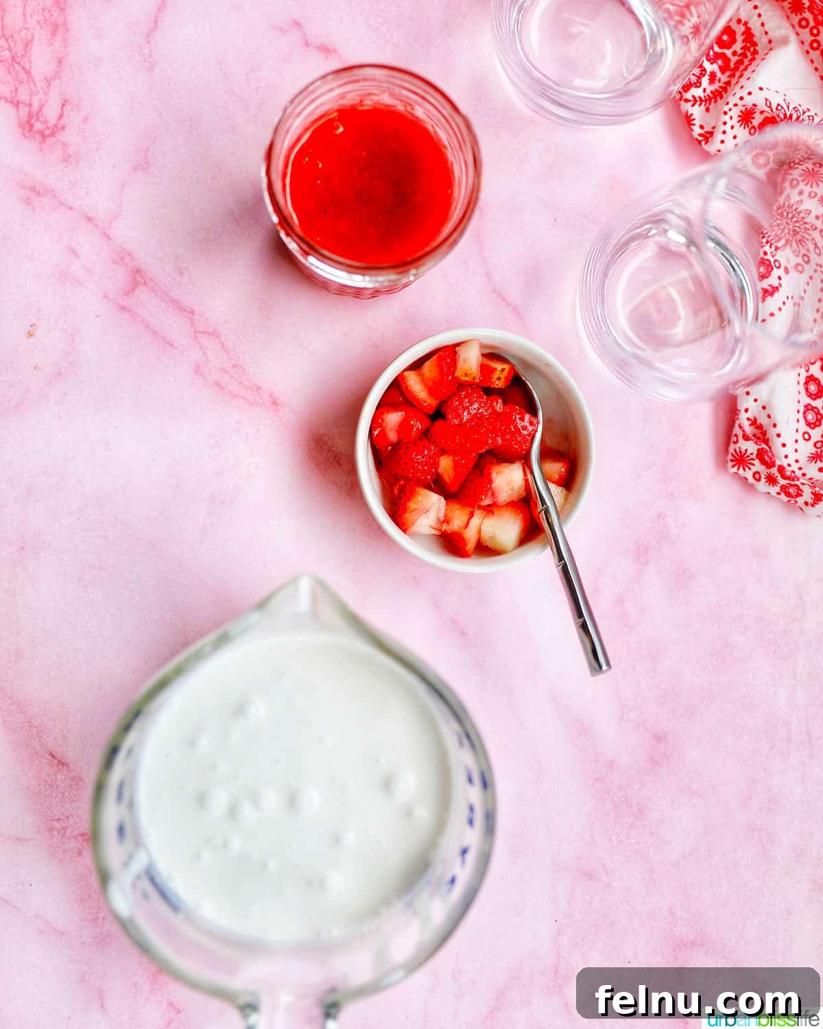 Ingredients for Korean Strawberry Milk