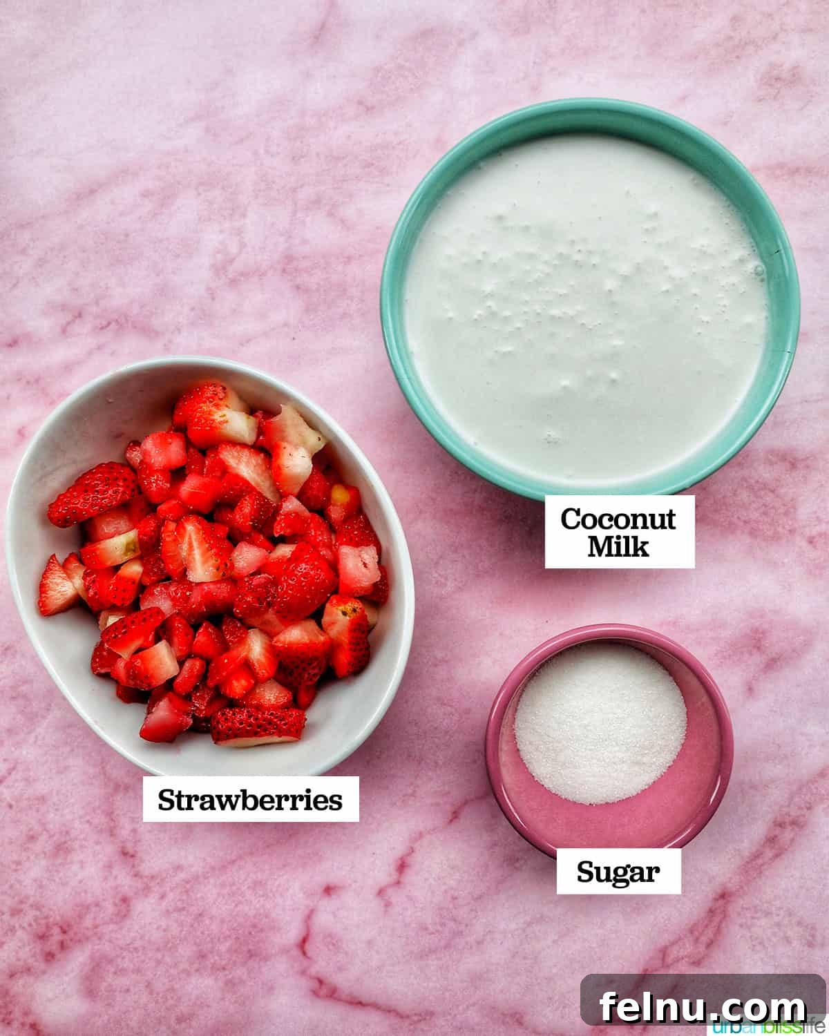 Ingredients for making Korean Strawberry Milk