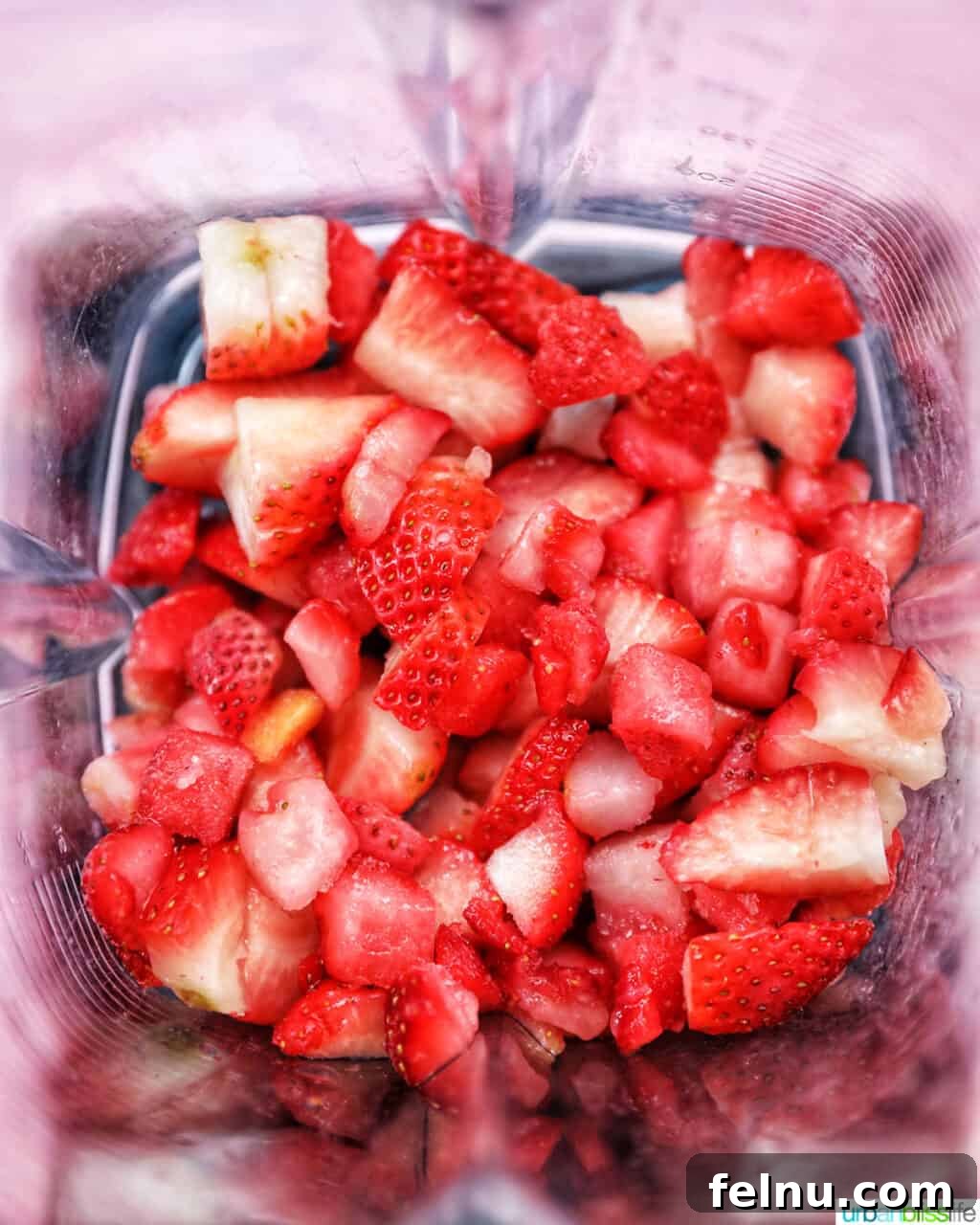 Strawberries in a blender