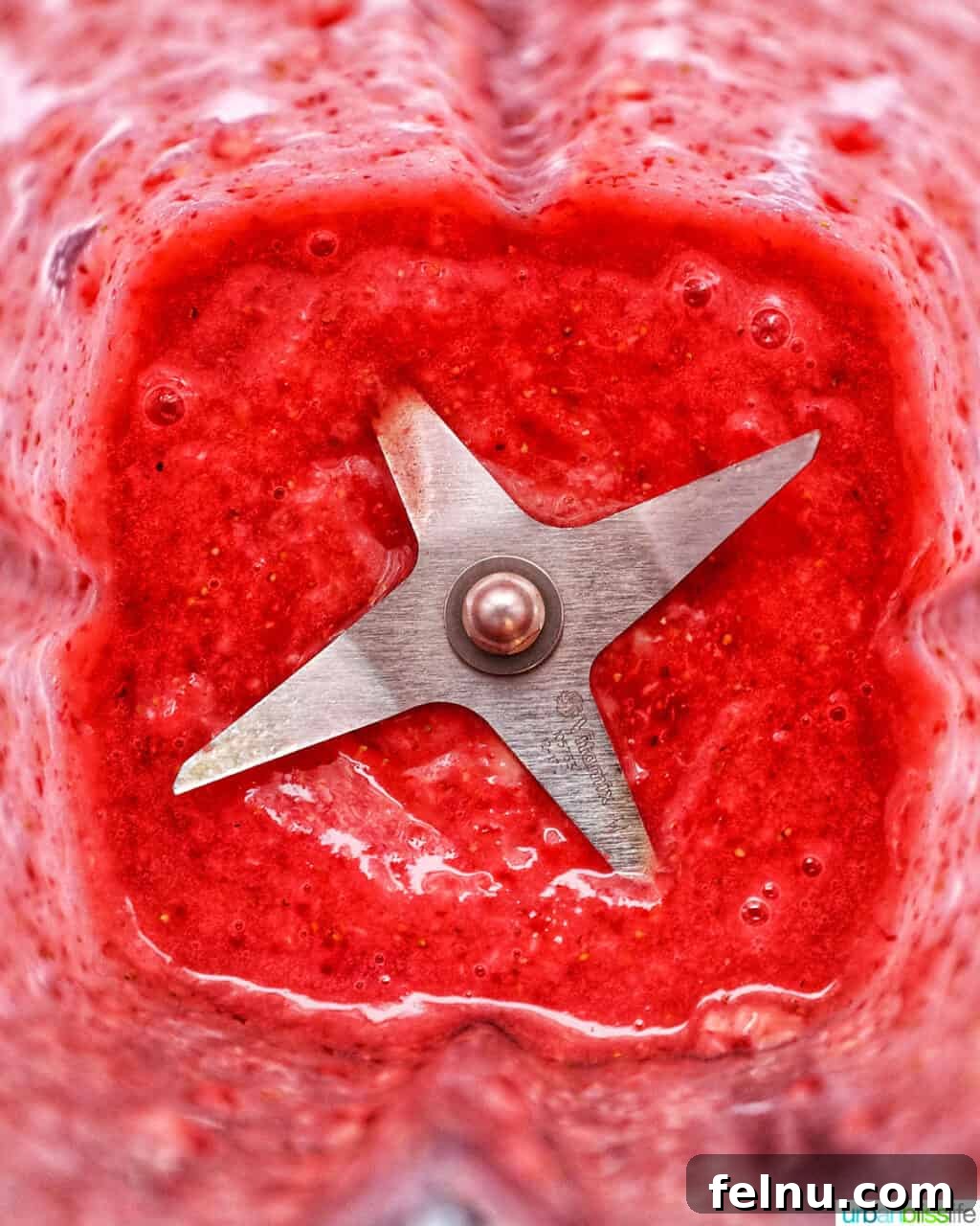 Close up of strawberries in blender