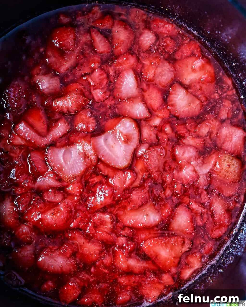 Flaky Strawberry Pockets 8 strawberry jam cooking in pot