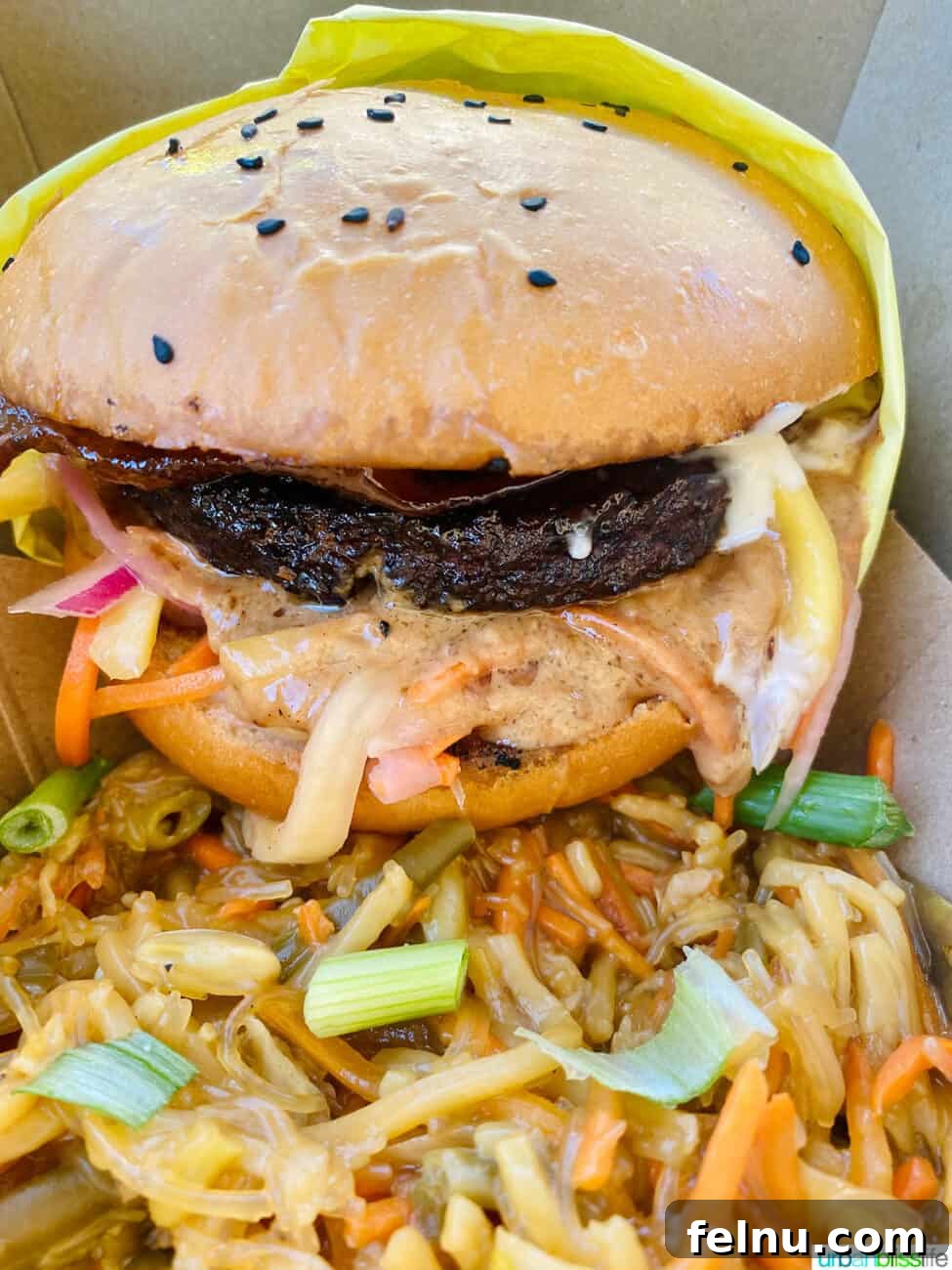Filipino Flavors: Portland's Culinary Gems 9 Kare Kare Bacon Burger at Hunny Beez Food Truck in Newberg Oregon