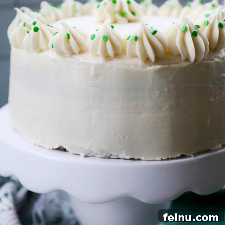 Green velvet cake with the best cream cheese frosting