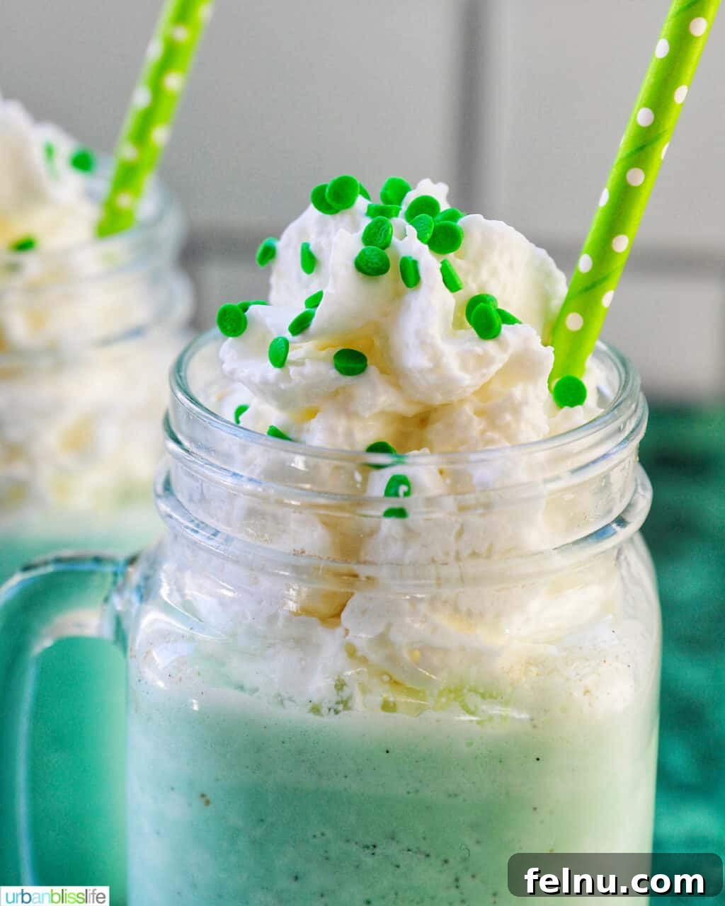 The Best Homemade Shamrock Shake 2 Shamrock Shake with whipped cream and sprinkles