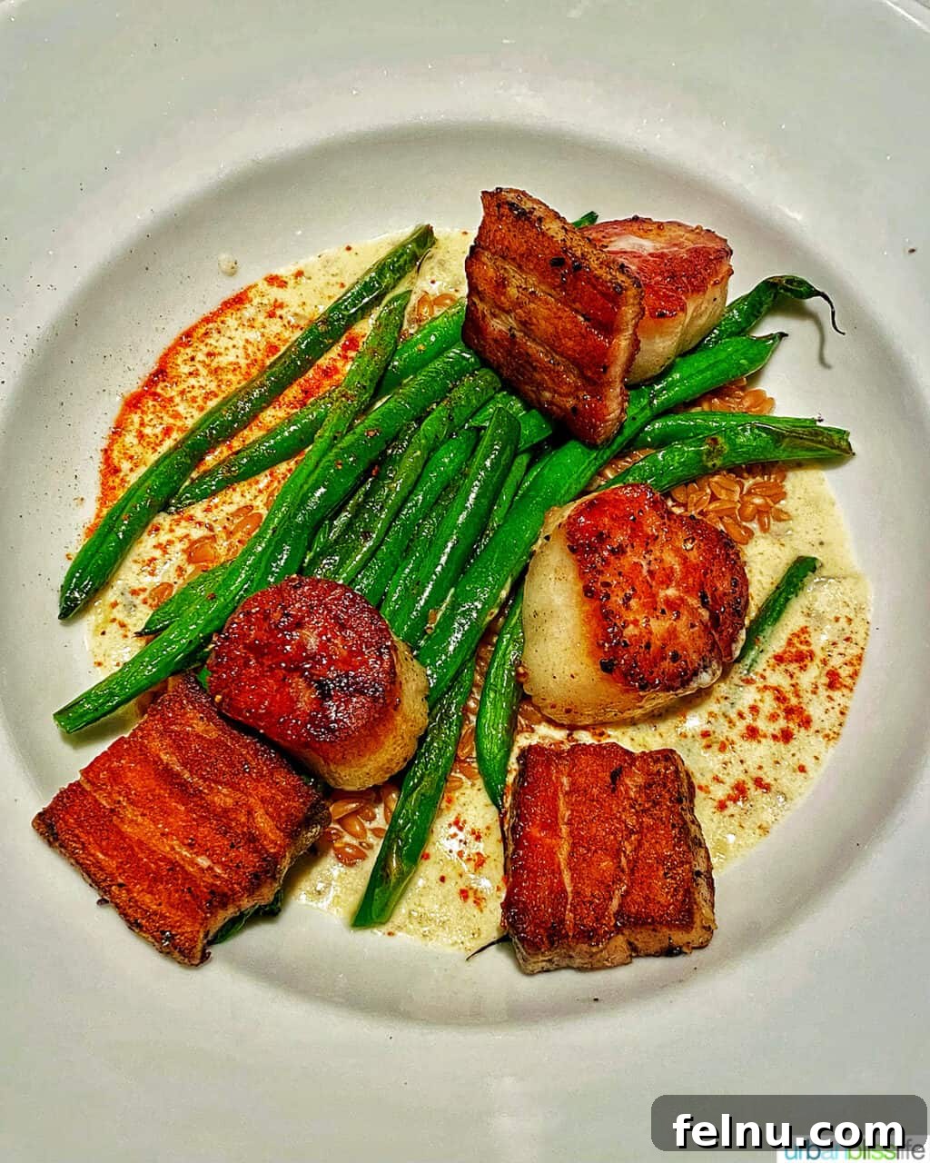 Horizon's Feast 6 scallops and pork belly at Earth and Sea restaurant in Carlton, Oregon wine country