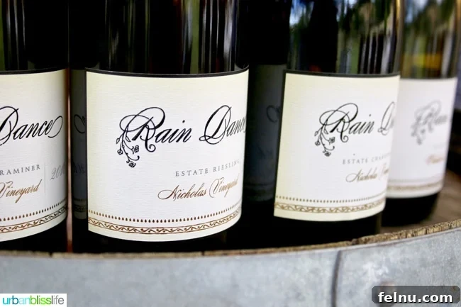 Newberg Wine Trail: A Taste of Oregon's Finest 31 Rain Dance Riesling Bottle