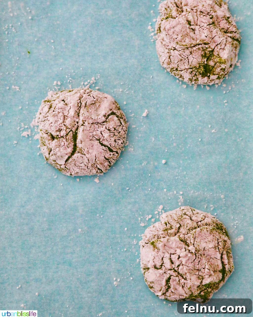 Matcha Magic Crinkles 17 Matcha Crinkle Cookies ready to bake