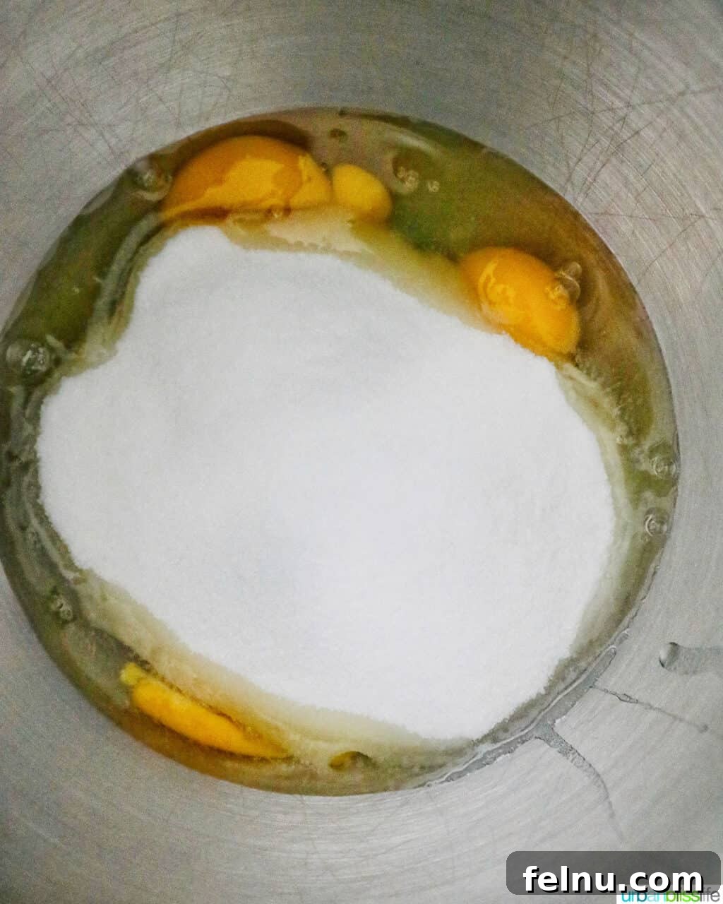 Matcha Magic Crinkles 10 Sugar and eggs in a bowl