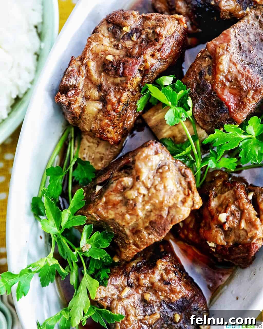 Slow Cooker Filipino-Style Beef Ribs Adobo 22 Plate of Slow Cooker Filipino Short Ribs Adobo