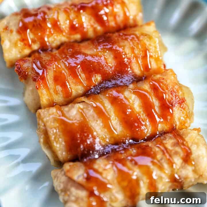 Turon - Filipino banana lumpia with a caramel drizzle.
