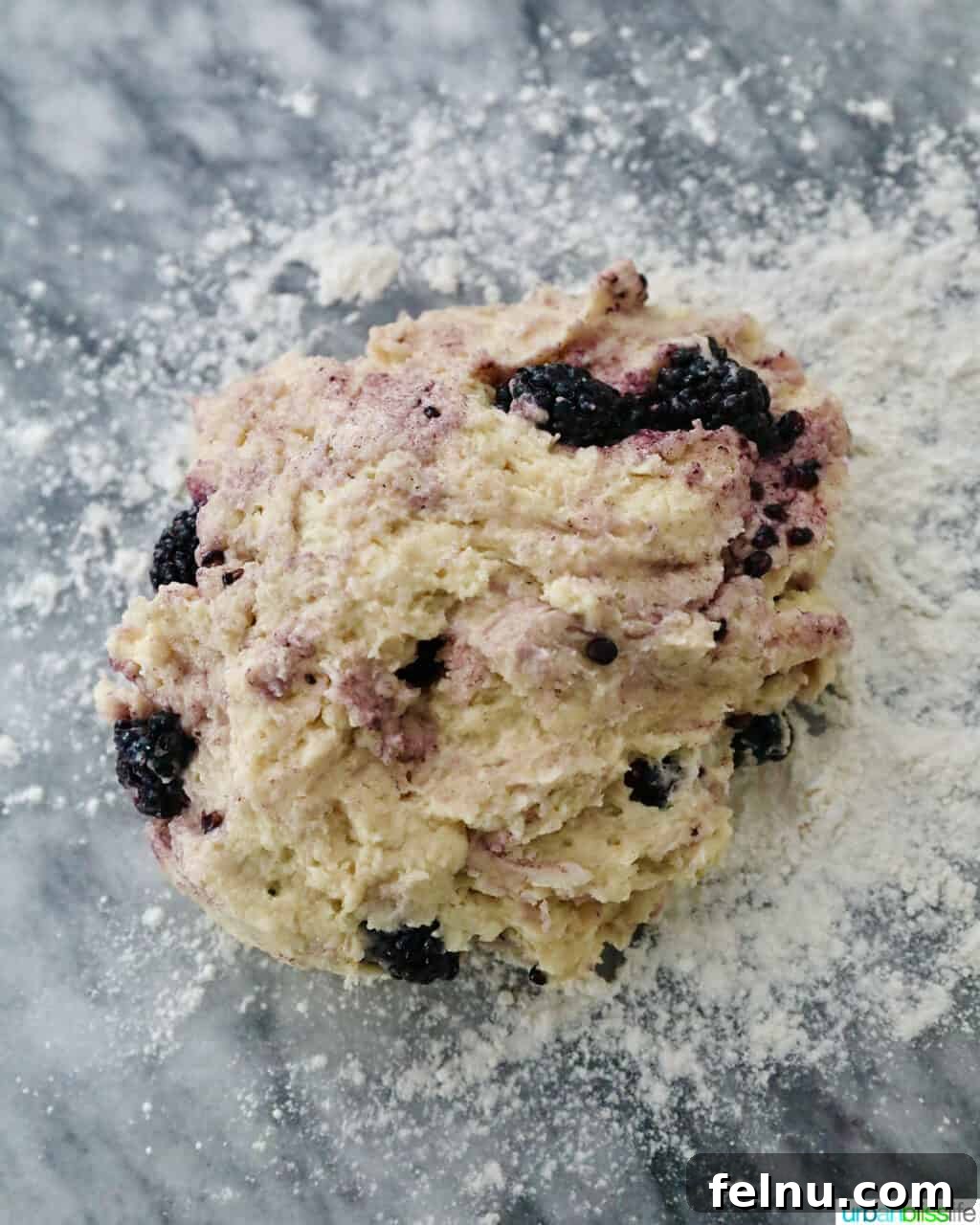 Blackberry scone dough