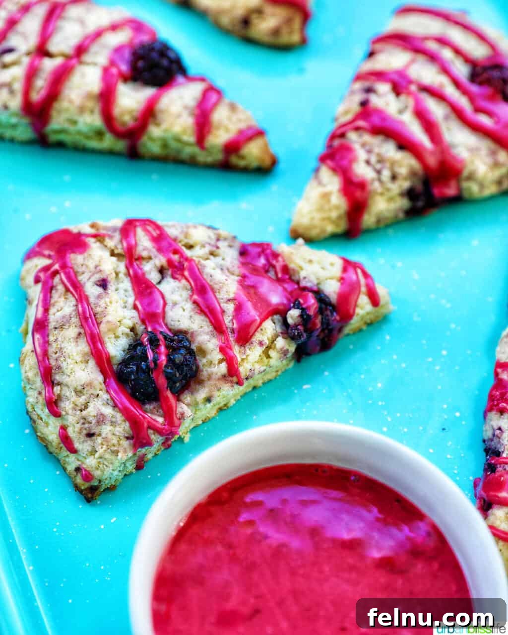 Blackberry Scones with Blackberry Glaze