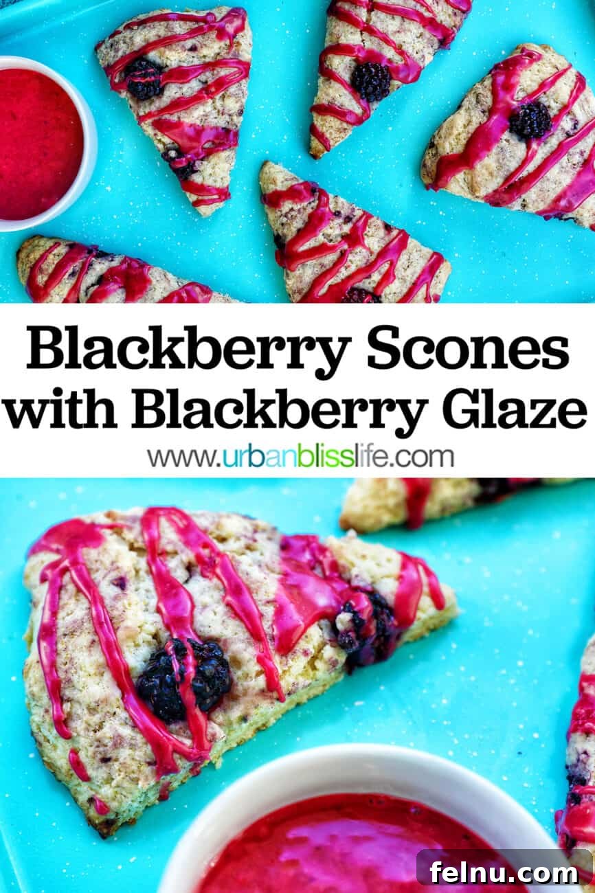 Blackberry Scones with Blackberry Glaze