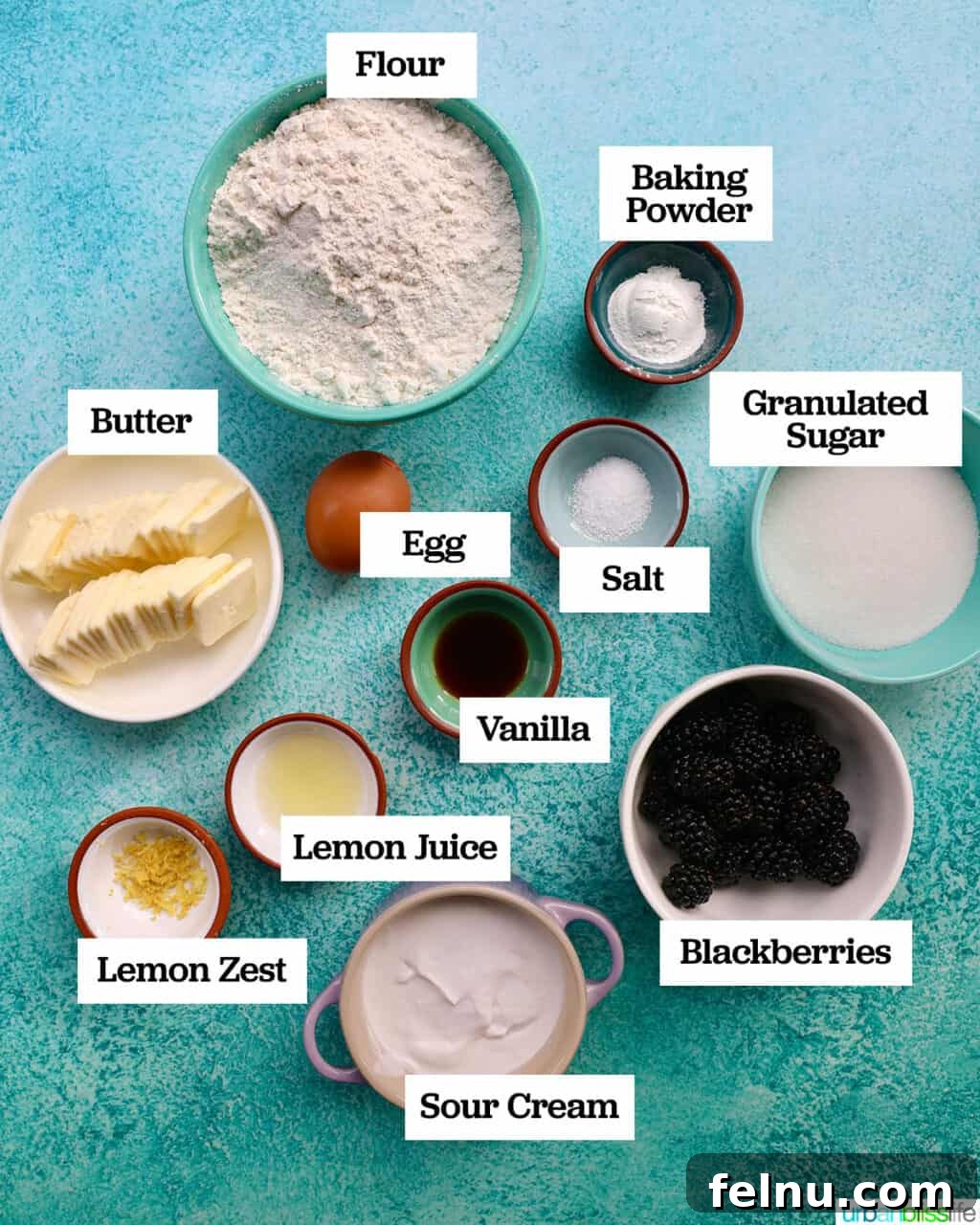 Ingredients for Blackberry Scones