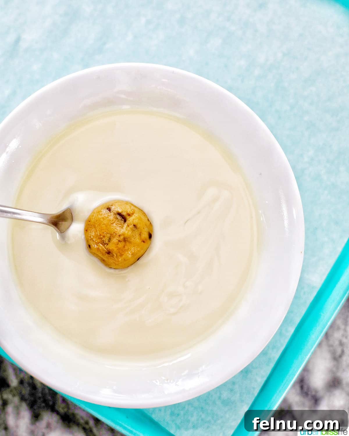 Decadent Cookie Dough Delights 11 dipping edible cookie dough into white chocolate