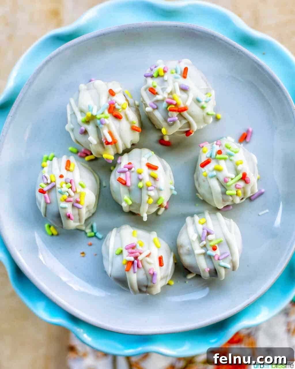 Decadent Cookie Dough Delights 17 chocolate chip cookie dough truffles with spring colored sprinkles