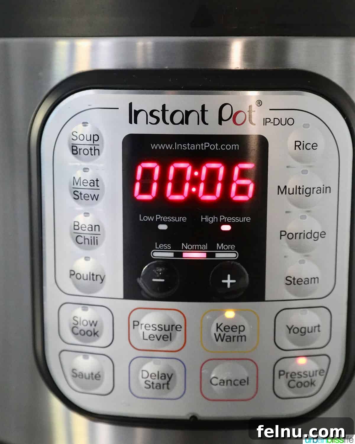 Sizzling Instant Pot Chicken Fajitas 13 Instant Pot set to pressure cook for 6 minutes