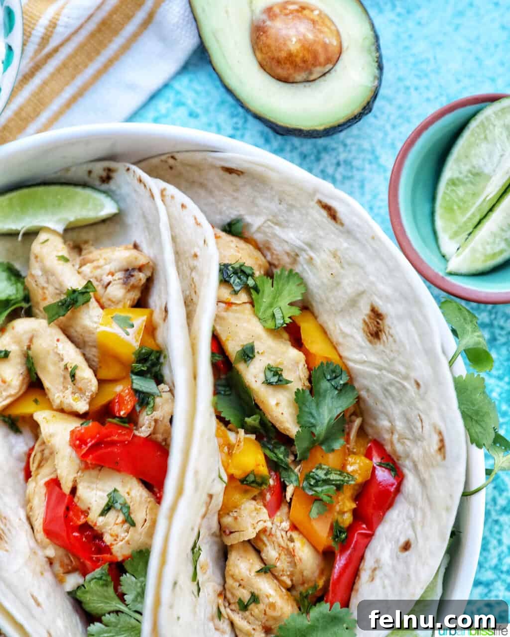 Sizzling Instant Pot Chicken Fajitas 17 Overhead view of Instant Pot Chicken Fajitas