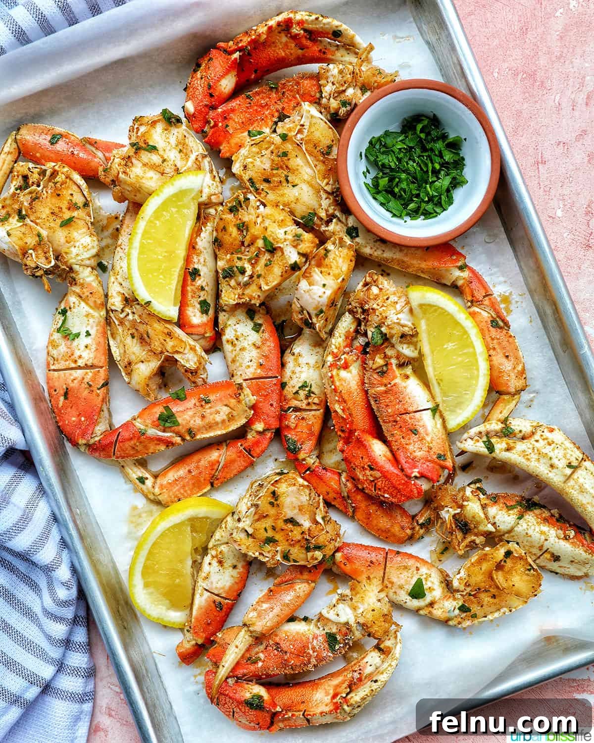 Air Fryer Crab Legs Delight 3 Air Fryer Crab Legs on Sheet Pan