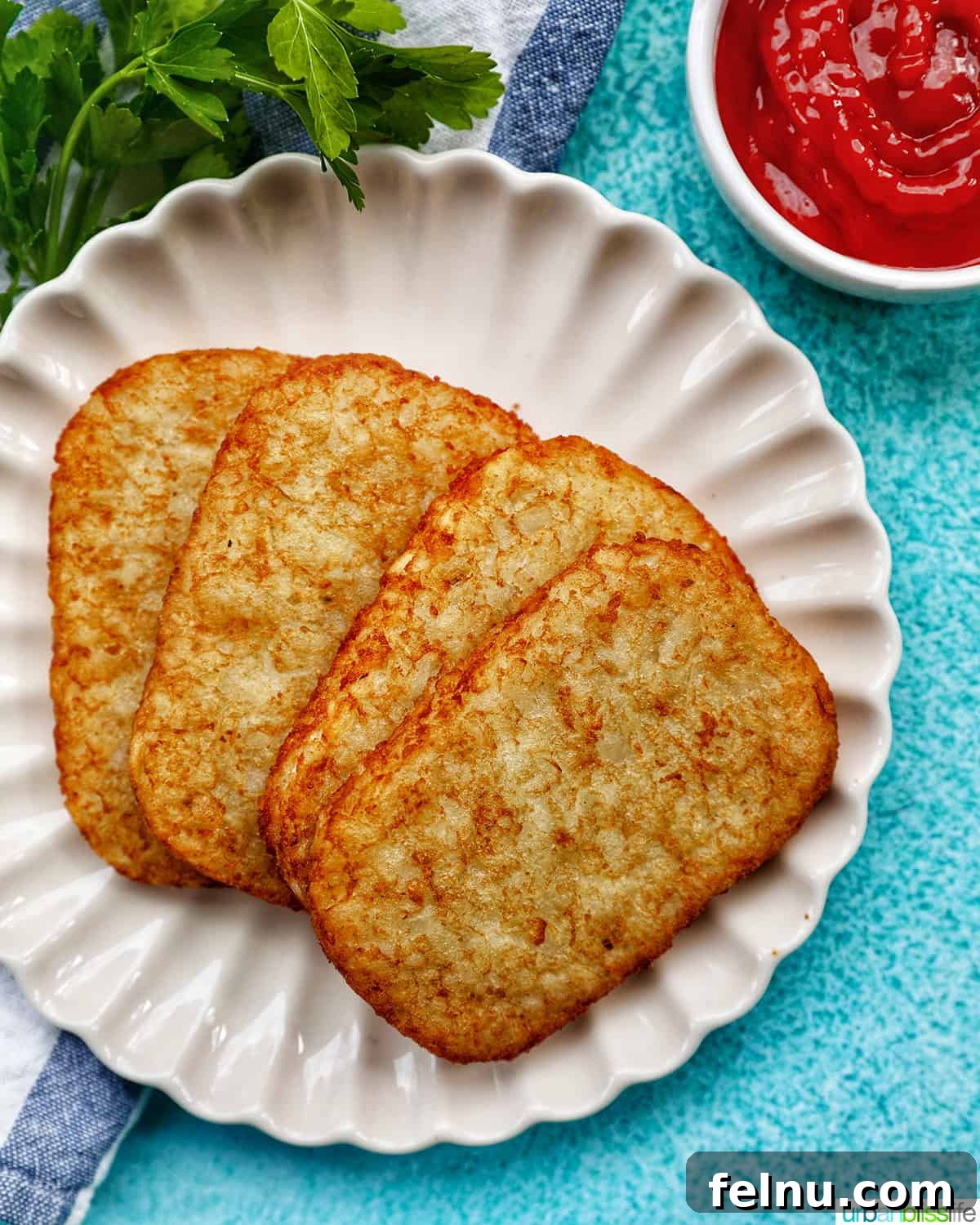 Air Fried Golden Hash Browns 2 air fryer hash brown patties