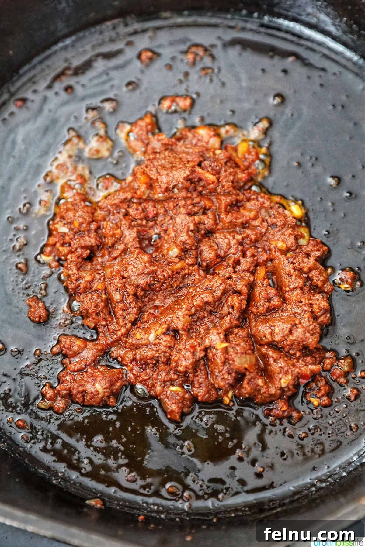 Cooking chorizo in a skillet