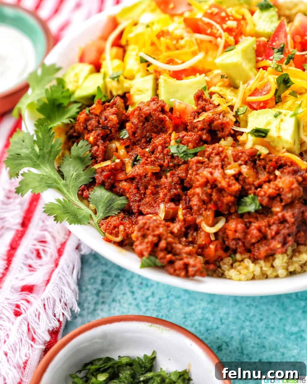 Chorizo Breakfast Bowl side shot