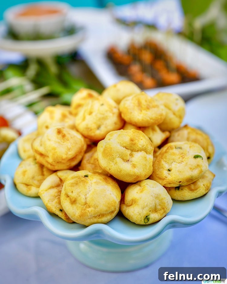 First Class Flight 10 Mini Gougere cheese puffs, a perfect appetizer.