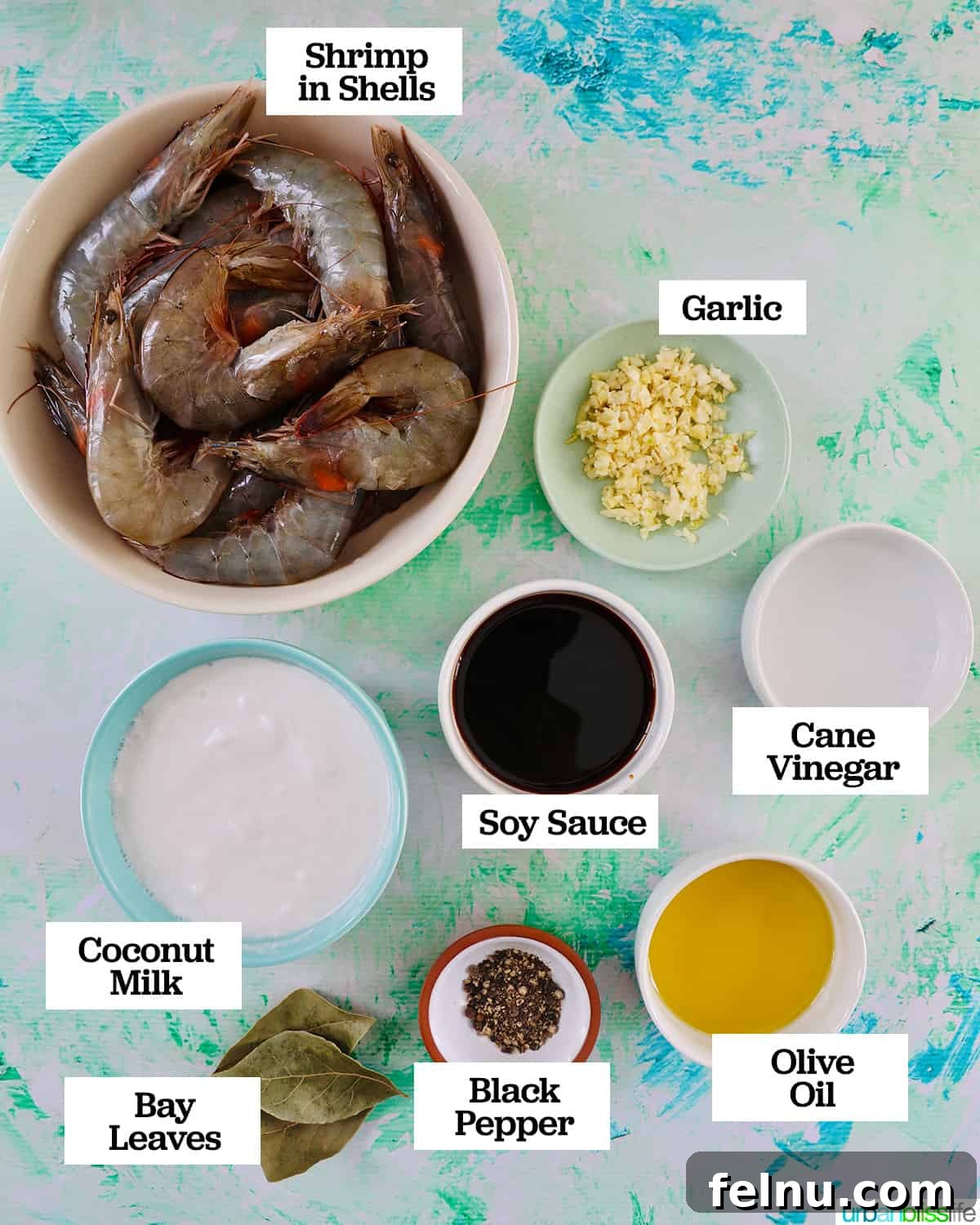 Shrimp Adobo with Coconut Cream 4 Ingredients to Make Shrimp Adobo: Fresh and Flavorful