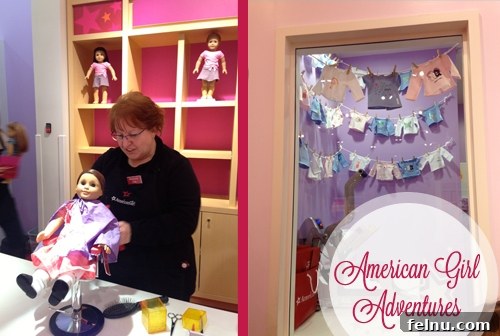 American Girl Takes On Seattle 6 Daughter and doll creating matching t-shirts at American Girl