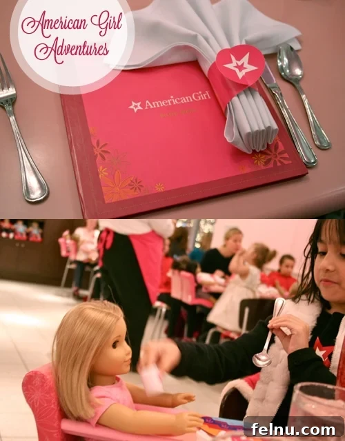 American Girl Takes On Seattle 7 Daughter and American Girl doll Katie at the bistro
