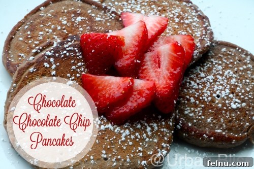 Chocolate Chocolate Chip Pancakes