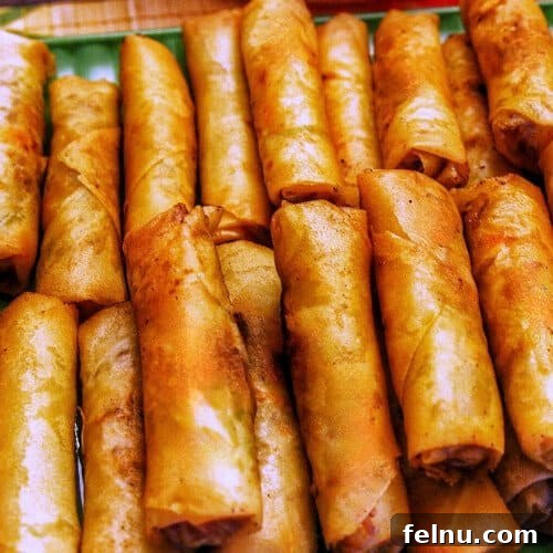 Tray of Filipino lumpia
