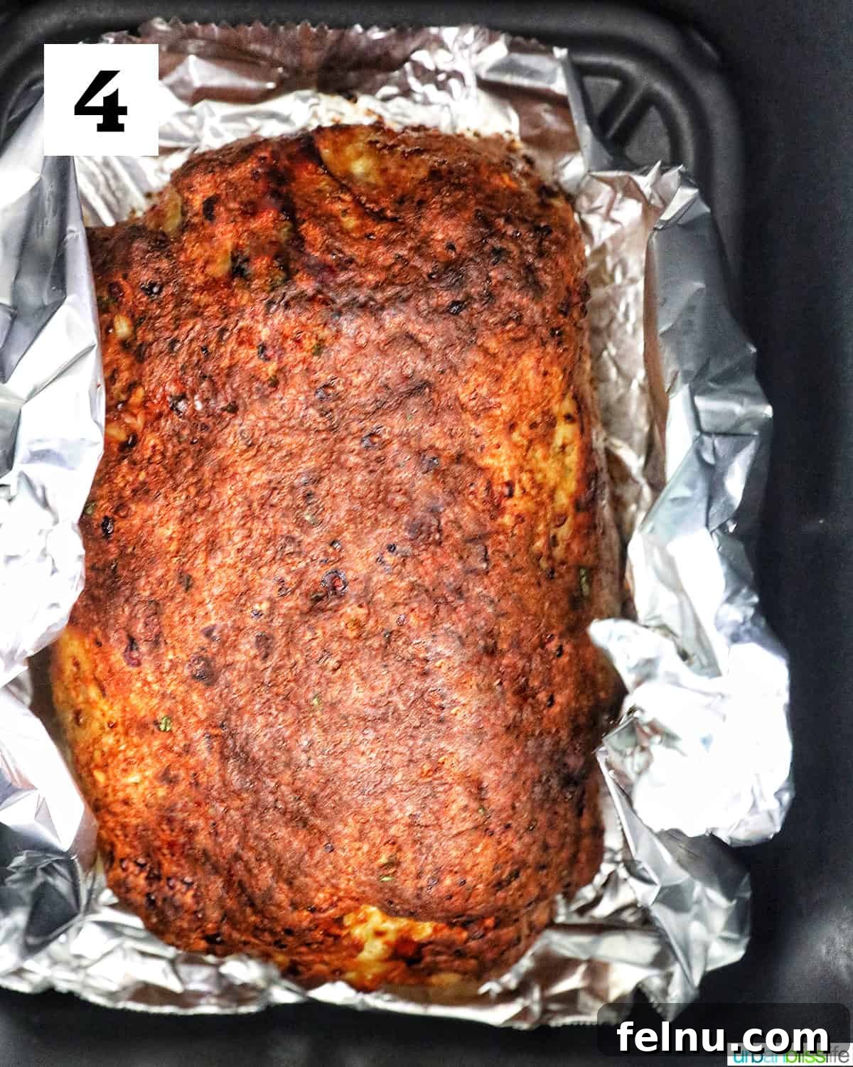 Air Fryer Meatloaf Magic 8 Cooked meatloaf without glaze