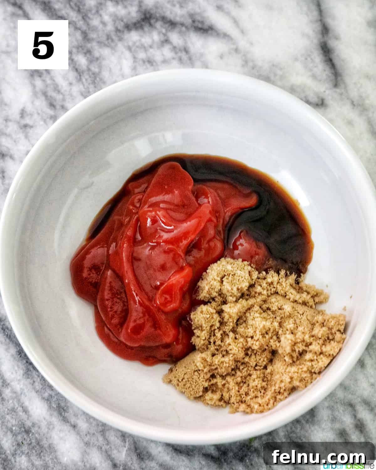 Air Fryer Meatloaf Magic 9 Glaze ingredients in a bowl