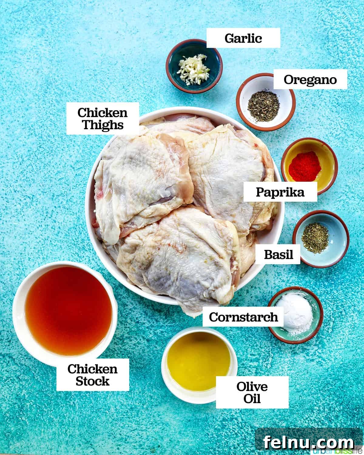 Instant Pot Chicken Thigh Recipe: Quick, Easy, and Delicious 4 Ingredients for Instant Pot Chicken Thighs in separate bowls