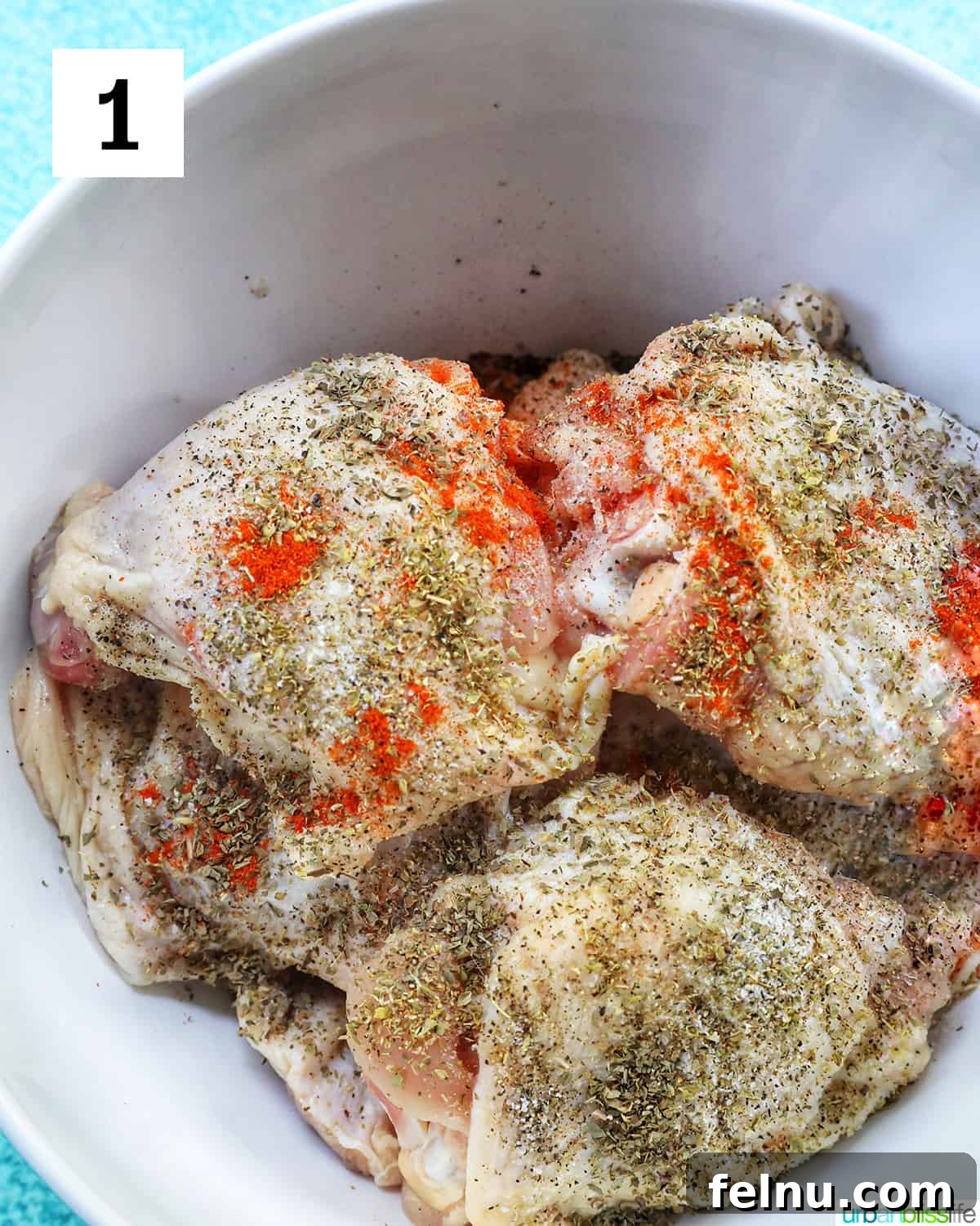Instant Pot Chicken Thigh Recipe: Quick, Easy, and Delicious 5 Raw chicken thighs coated with seasoning