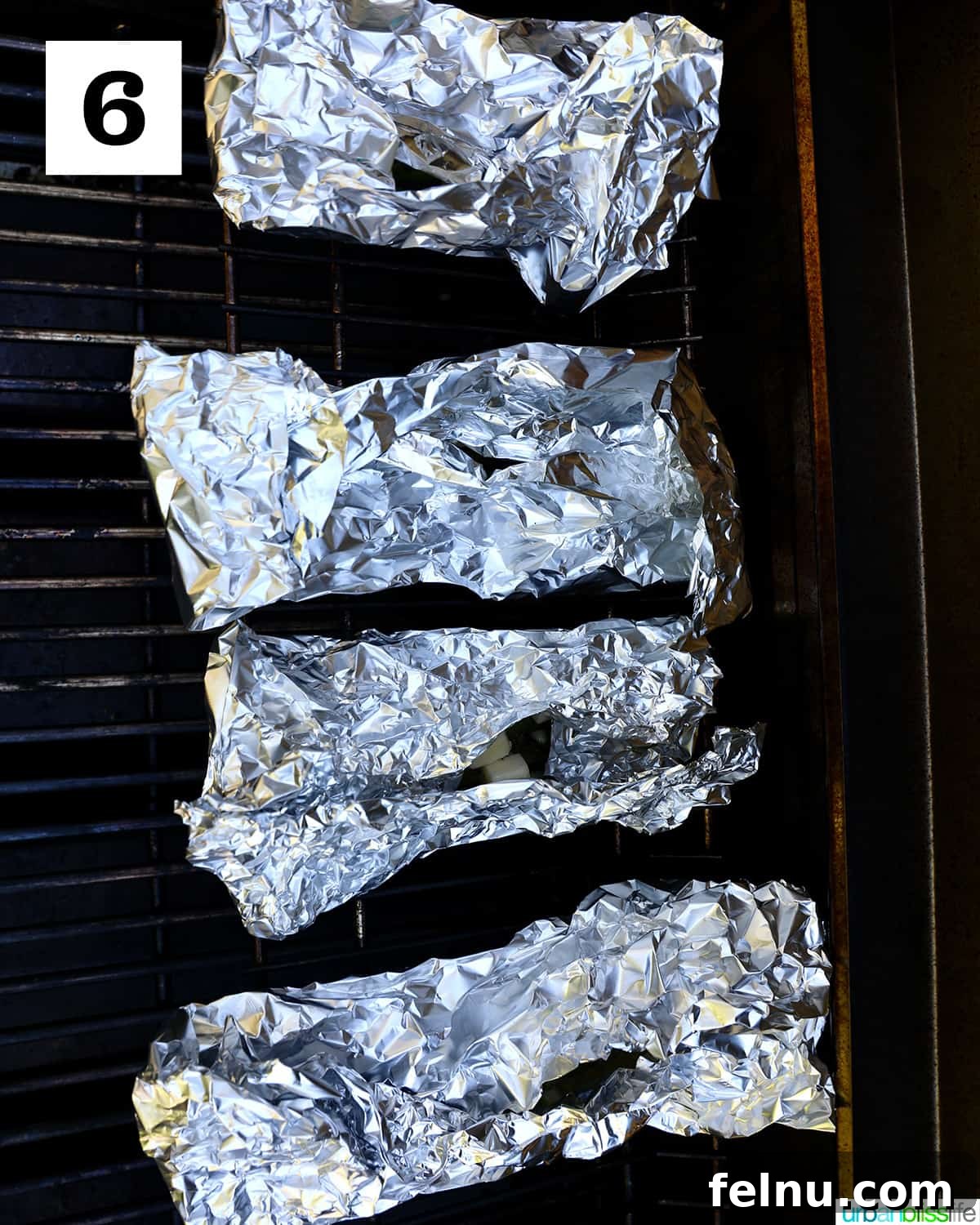 Asparagus grilling in foil