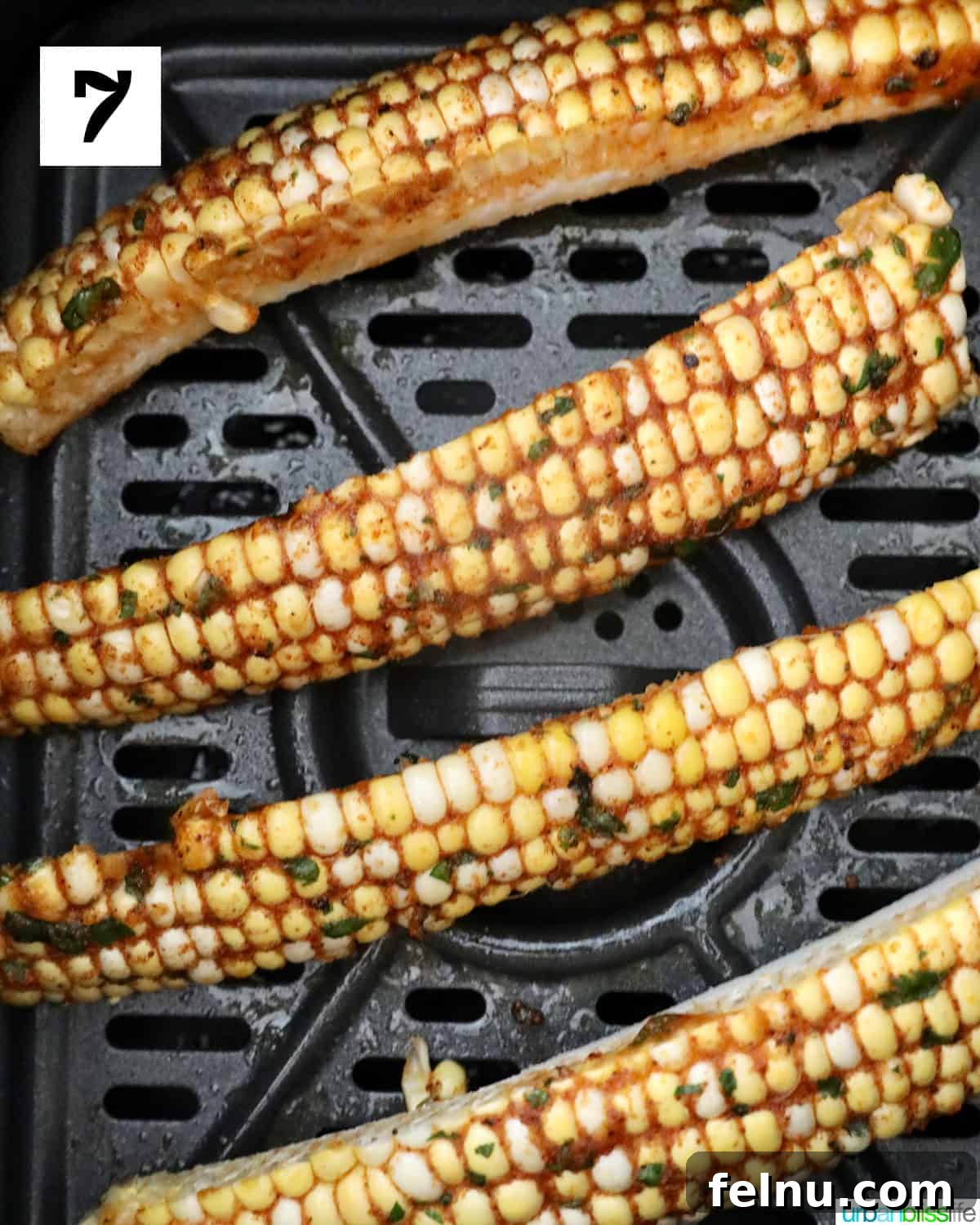 Air Fryer Corn "Ribs": A Crispy, Healthy Twist on a Classic 13 Seasoned corn ribs in the air fryer.