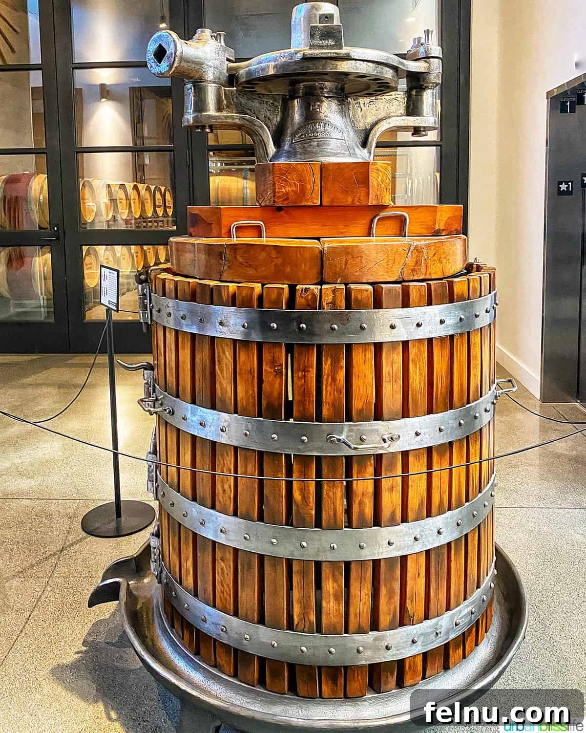 Valdemar Estates: A Legacy of Wine and Family 4 Antique wine press at Valdemar Estates.