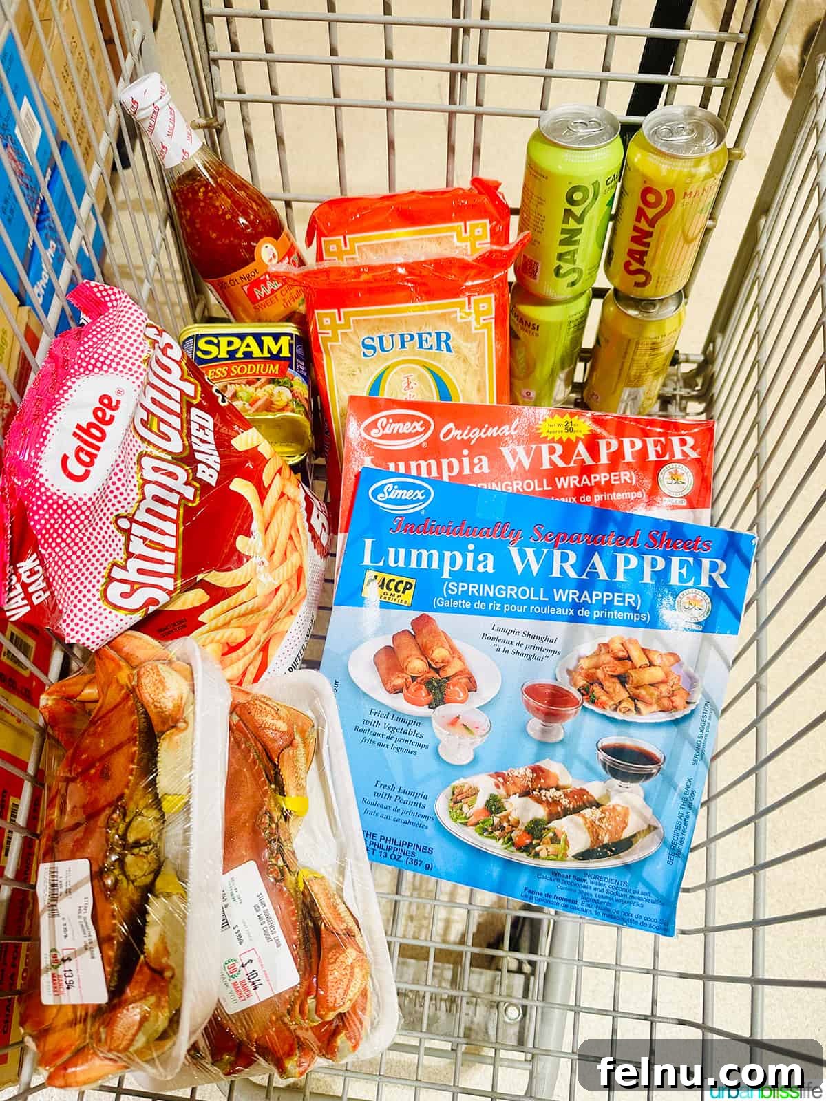 Building Your Essential Filipino Pantry 2 shopping cart full of Filipino ingredients at 99 Ranch Market.