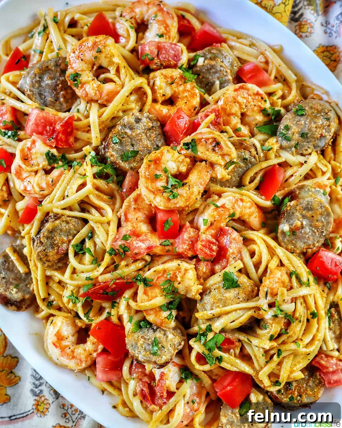 Savory Seafood & Sausage Skillet 2 Shrimp and Sausage Pasta Platter