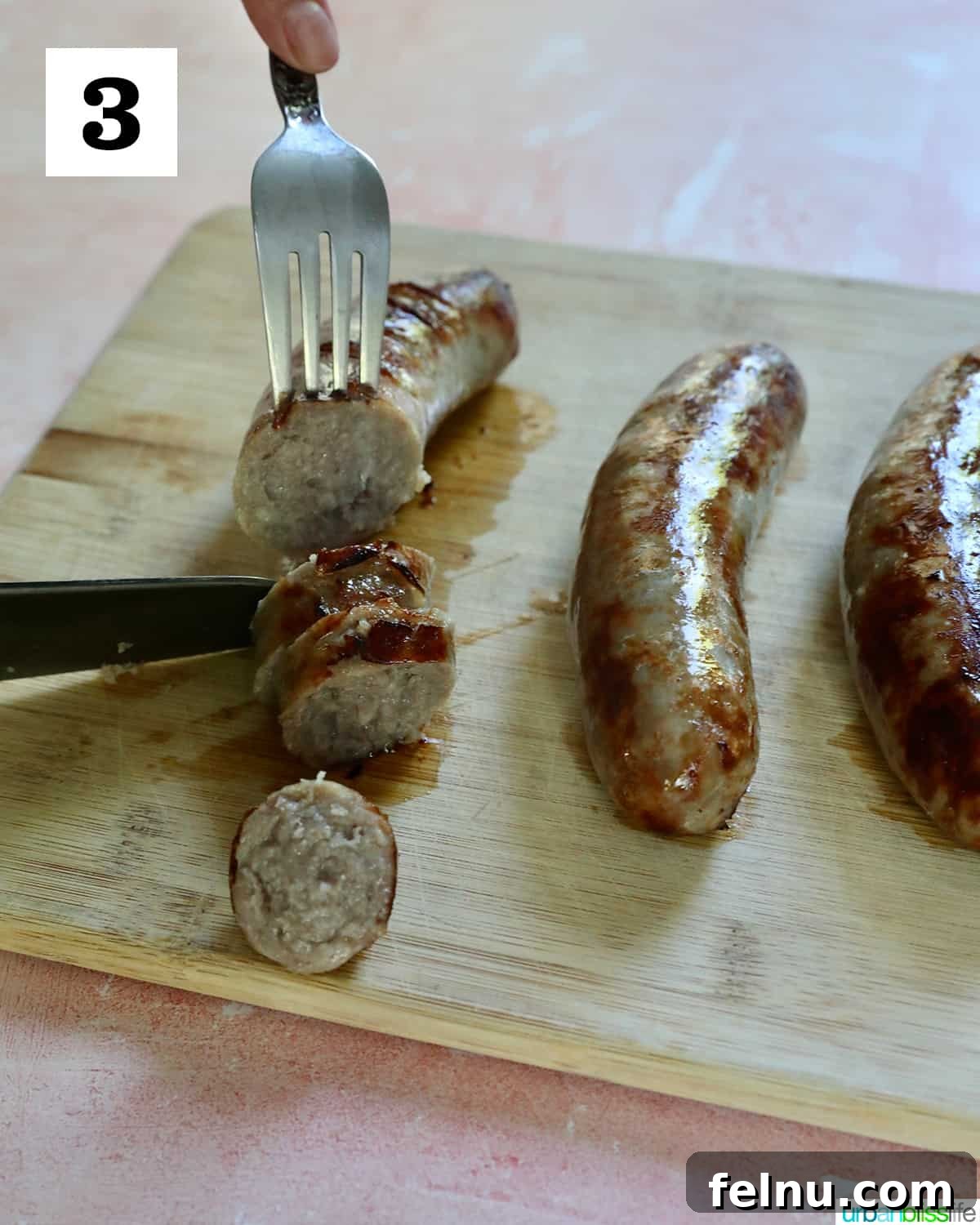 Savory Seafood & Sausage Skillet 7 Slicing Sausage