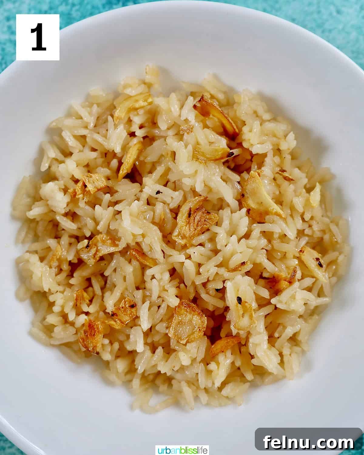 Spamsilog A Filipino Breakfast Classic 5 white bowl with Filipino Sinangag, garlic white rice.
