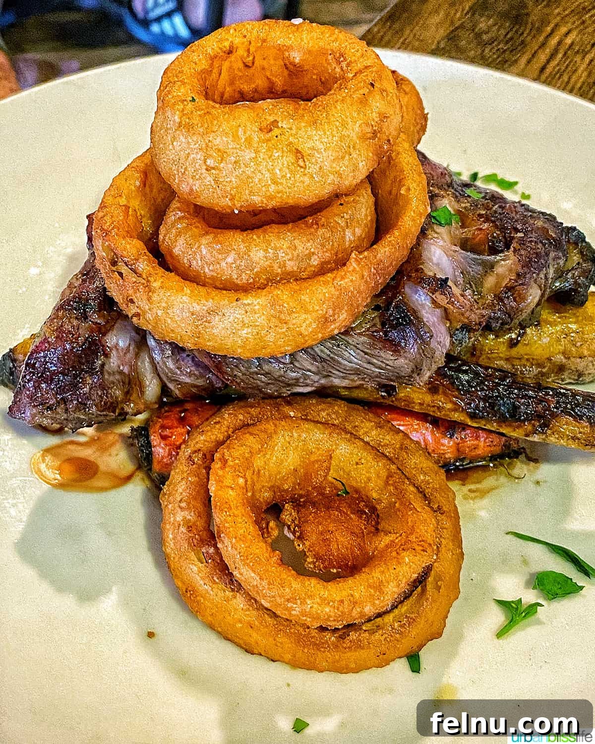 Brasada Ranch: A High Desert Haven 11 Delicious rib eye steak with onion rings at Brasada Ranch