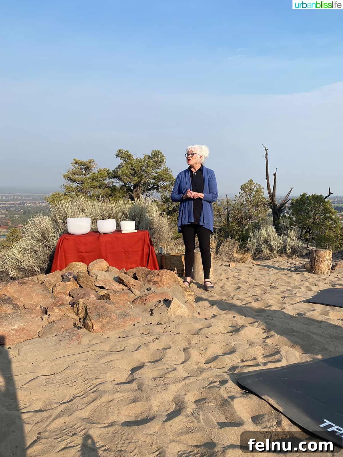 Brasada Ranch: A High Desert Haven 18 Sound bath during a hike at Brasada Ranch