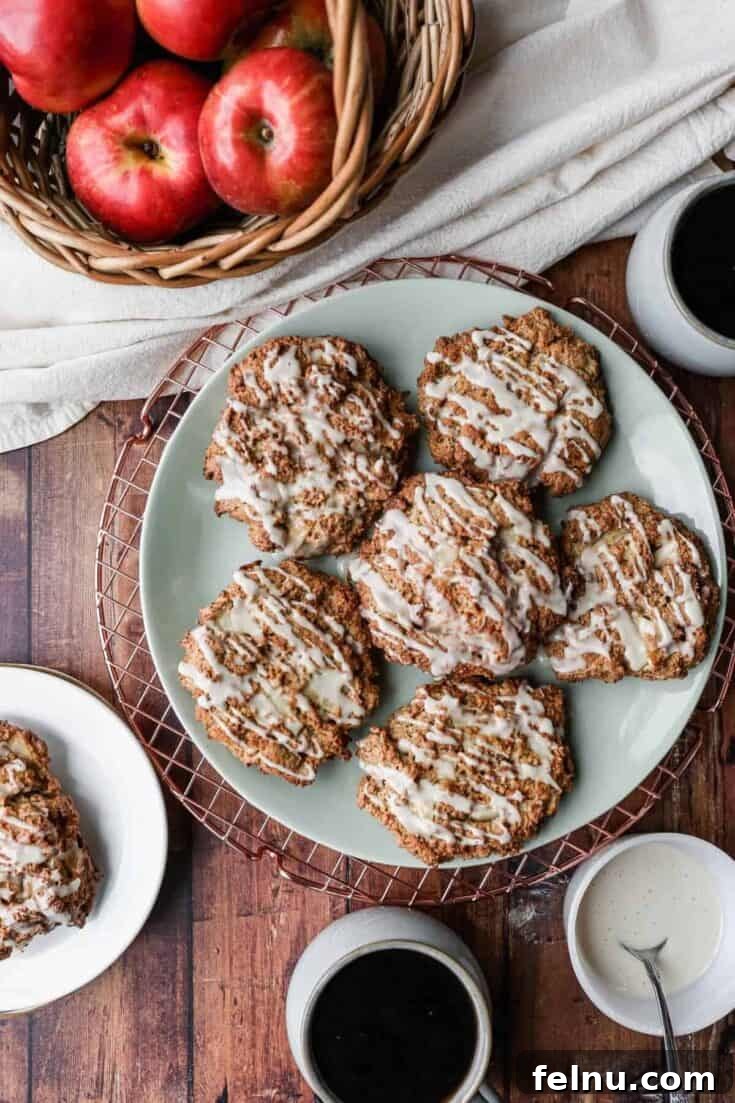 Golden brown gluten-free air fryer apple fritters.