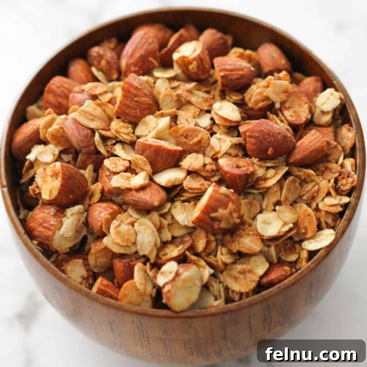 Crunchy and delicious air fryer granola ready to be enjoyed.