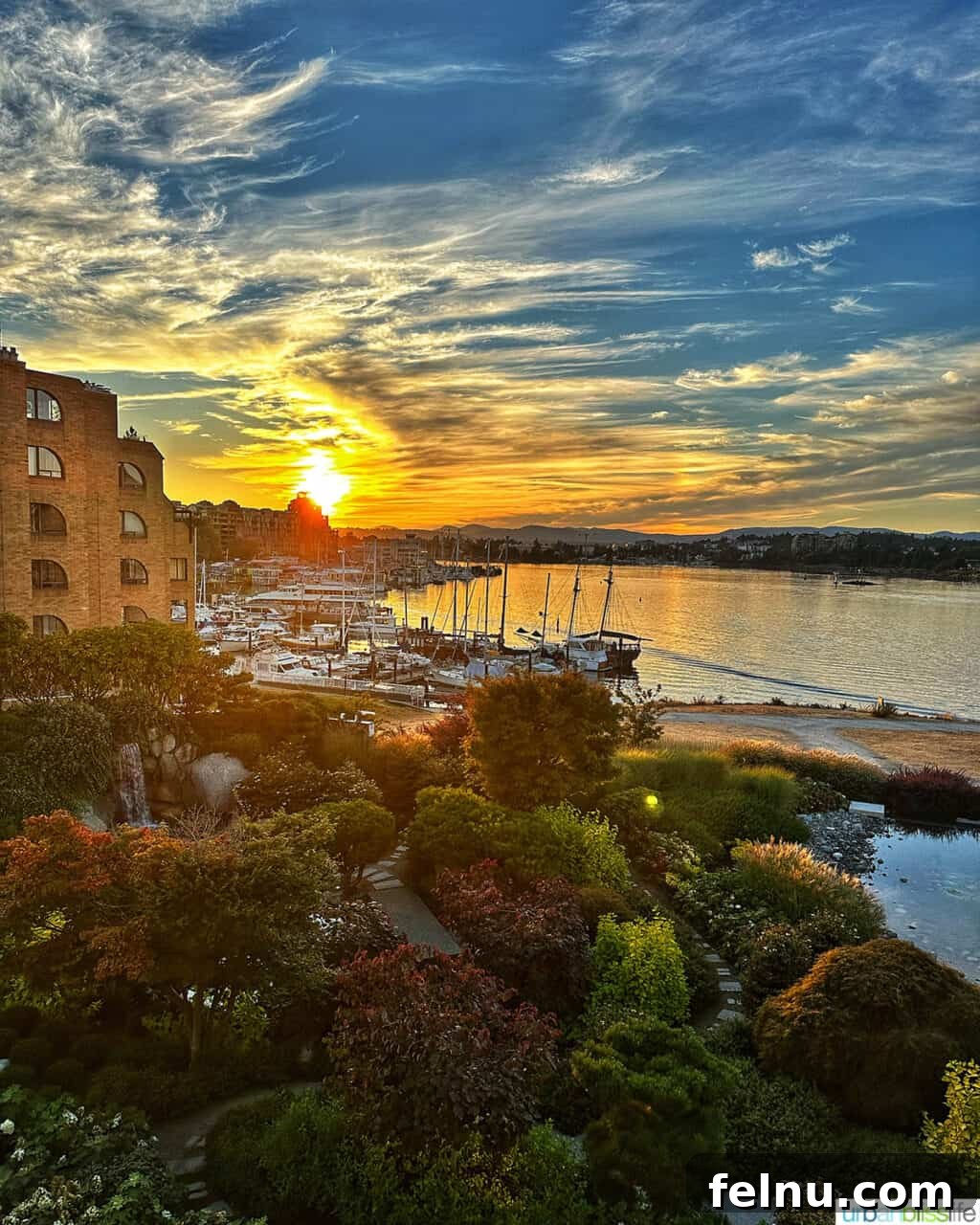 The Laurel Point Haven 2 sunset view of Victoria Harbour from a room at the Inn at Laurel Point