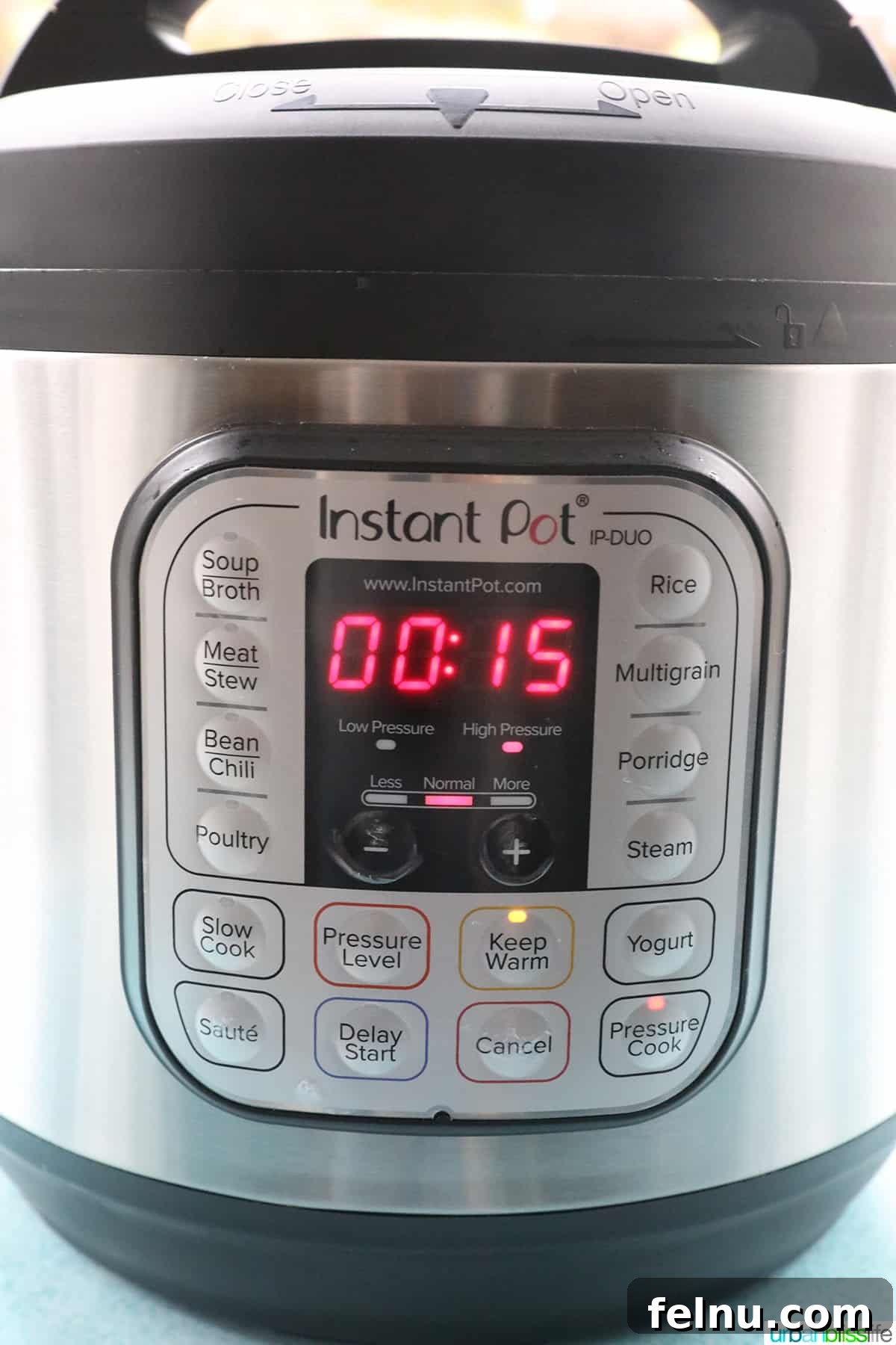 Tender Instant Pot Sirloin Tip Roast 13 Instant Pot set to pressure cook on HI for 15 minutes.
