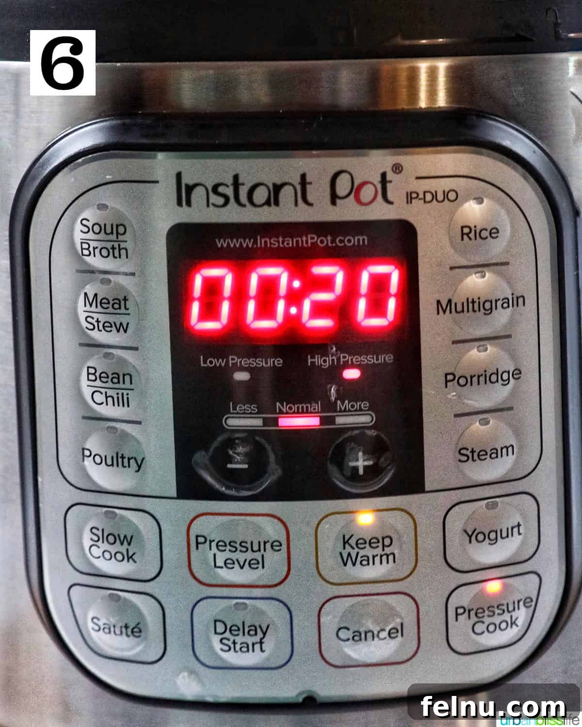 Quick Instant Pot Black Eyed Peas Soak Free 12 Instant Pot set to pressure cook on high pressure for 20 minutes.